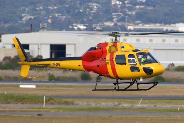 HELIBRAS VH-55 Esquilo (VH-SDG) - Arriving Adelaide, Wednesday July 10, 2024. br /br /Despite the type shown in the heading this is an Aerospatiale AS355 F2