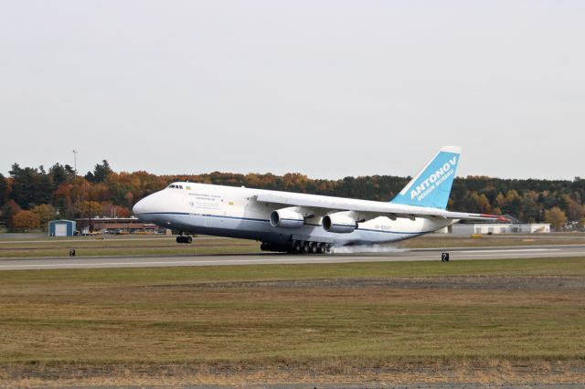 Antonov An-124 Ruslan (UR-82027) - ADB 1554 touches down at KBGR, Bangor, Maine for fuel prior to heading for Portugal.