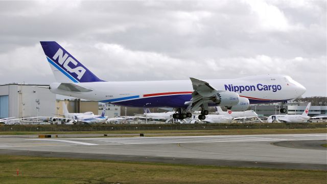 BOEING 747-8 (JA14KZ) - BOE524 with temp registration N772BA on final to runway 16R on 2/25/13. (LN:1469 c/n 37394).