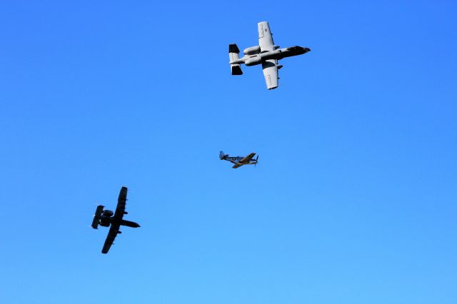 North American P-51 Mustang (N151AM) - A-10 / P-51 Heritage Flight Show Center Break at Oshkosh 