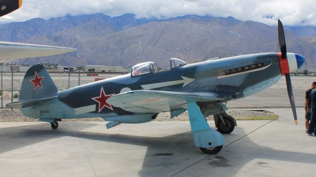 YAKOVLEV Yak-3 (N529SB) - Commemorative Air Force Yak-3 parked outside of the Palm Springs Air Museum, waiting for weather to clear before returning to Camarillo. 11 March 2018.