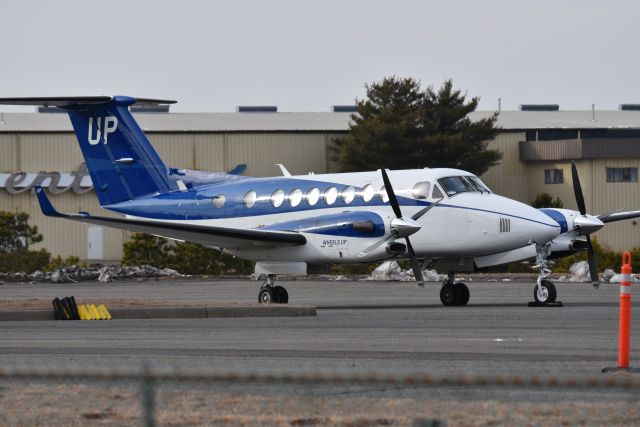 Beechcraft Super King Air 350 (GAJ883) - A Wheels Up Beechcraft SuperKing Air 350 parks at Monmouth Airport, NJ February ,2021, until its next flight.