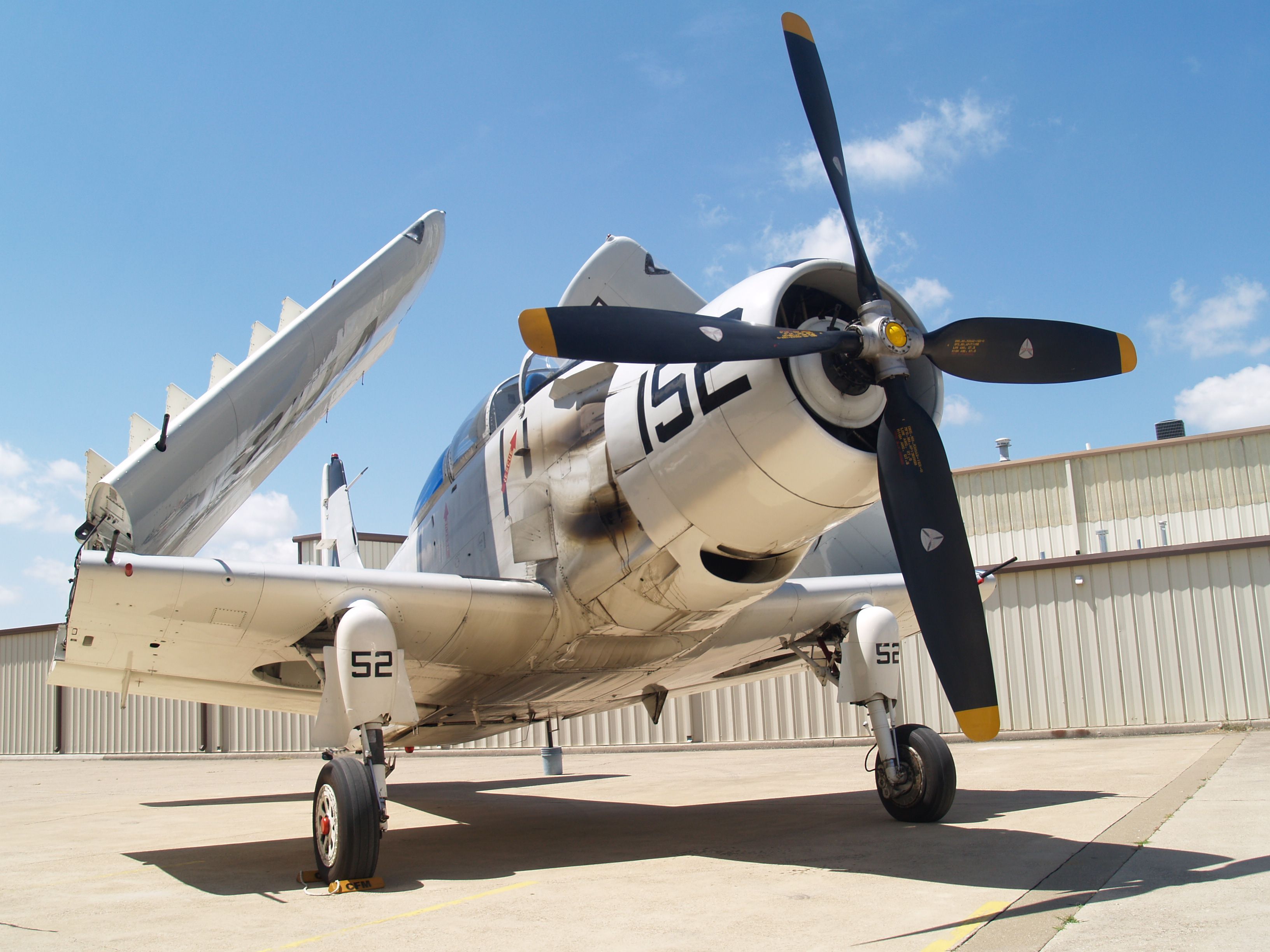 — — - The AD-5 on display, Bureau No. 135152 was delivered to the United States Navy in 1955. It served with Carrier Airborne Early Warning Squadron Twelve (VAW 12) from November 1956 through December 1960. The next assignment was with Carrier Airborne Early Warning Squadron Eleven (VAW 11) from May 1961 through November 1962. It was retired from Navy Service in 1963. In 2008, the Cavanaugh Flight Museum added 135152 to its collection. The paint scheme is representative of AD-5s serving in the United States Navy.