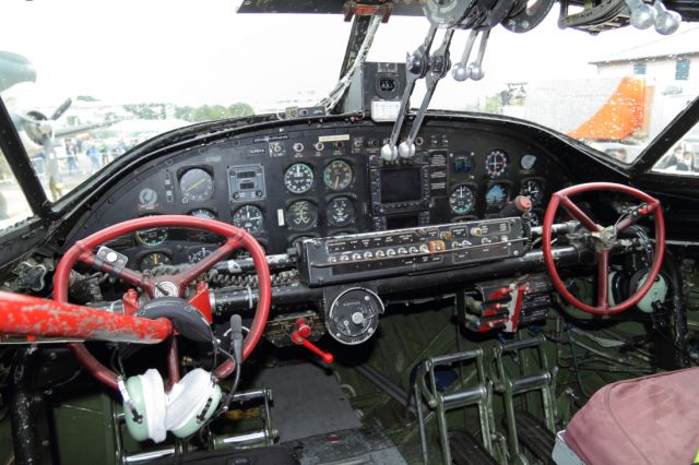 — — - Classic steam gauge instruments on this Catalina flying Boat Plane, on static display at Farnborough 2012.