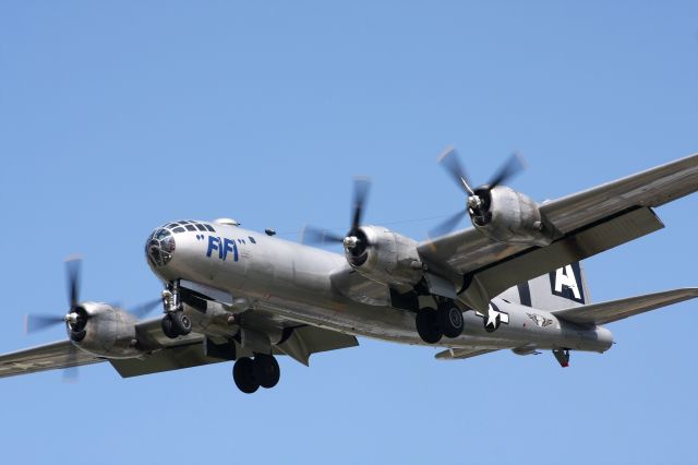 Boeing B-29 Superfortress (N529B) - Fifi on one of its many practice approaches at Appleton International before the EAA Airventure flights.