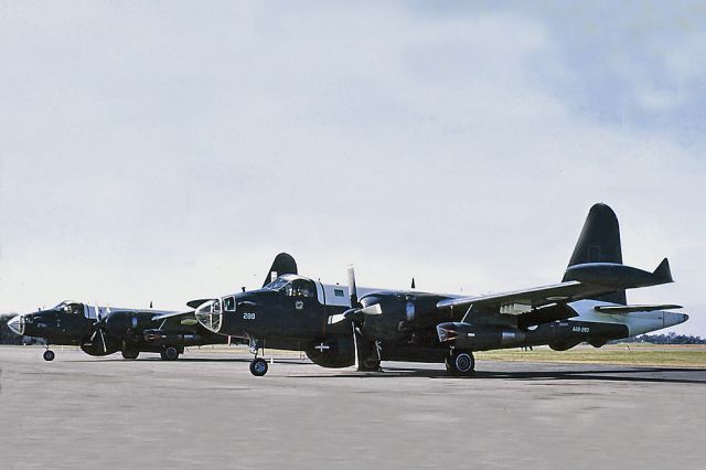 Lockheed P-2 Neptune (A89280) - Lockheed SP-2H Neptunes A89-280_ A89-278 RAAF 10 sqdn Neptunes in transit RAAF Pearce (YPEA) late 1960s