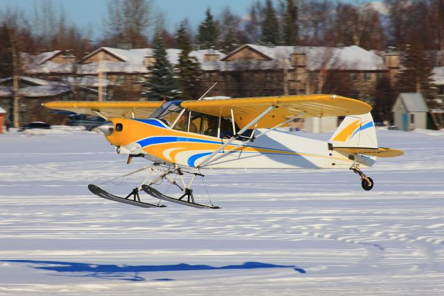 Piper L-21 Super Cub (N1129A) - Returning to Lake Hood on a beautiful February afternoon.