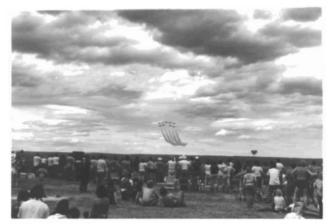 — — - The first aerobatic team I ever saw was The Snowbirds.  This was the opening of their show at Springbank Airport, just outside Calgary, Alberta, Canada - 1976