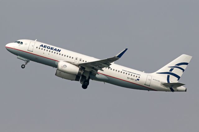 Airbus A320 (SX-DGY) - AEE639 departing on the flight back to Athens