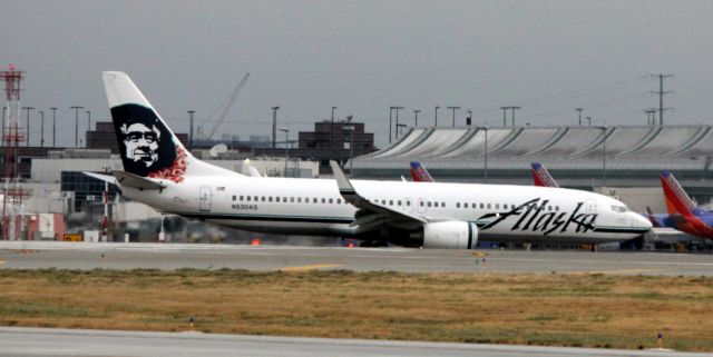 Boeing 737-800 (N530AS) - Taxiing from 12L to gate.  Arrival from PDX, operating as AS #406  08-03-2014