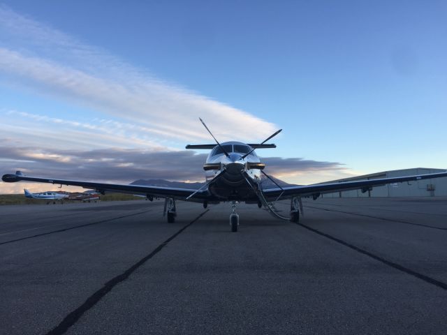 Pilatus PC-12 (N742R) - Early morning in Blanding, UT. About to begin the return leg to SLC after flying down to drop of some doctors with Angel Flight West