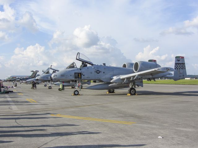 — — - US AF fighter aircraft A10 at Yokota air base JP