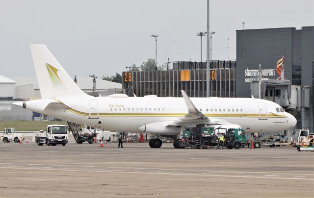 Airbus A319 (HZ-SKY4) - sky prime a319-115cj hz-sky4 at shannon 8/7/21.