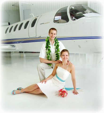 Cessna Citation II (N53FP) - Wedding photo in front of a Citation II.