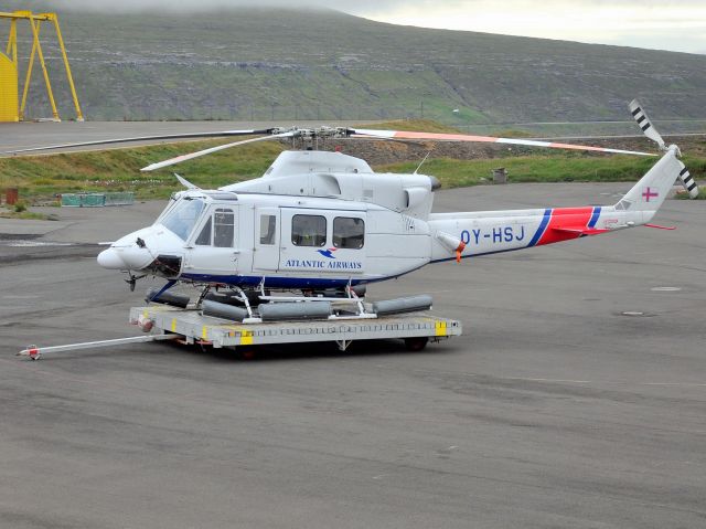 Bell 412 (OY-HSJ) - Parked on a trailer