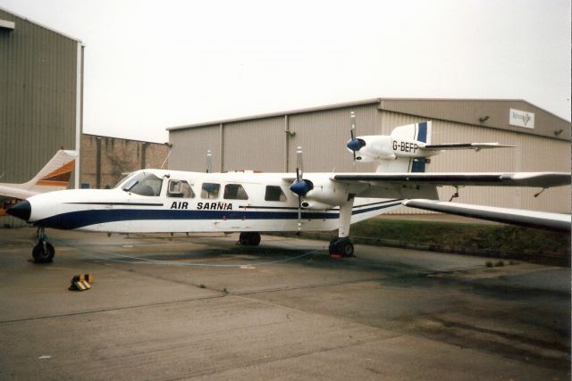 PILATUS BRITTEN-NORMAN Trislander (G-BEFP) - Seen here in Nov-91.  Transferred to Tanzania 8-Jan-92 as 5H-AZD,br /reregistered G-WEAC 16-Dec-94,br /reregistered G-RHOP 11-Mar-04,br /transferred to New Zealand 30-May-08 as ZK-LGC,br /then exported to Guyana 28-Jun-16 as 8R-GRE.