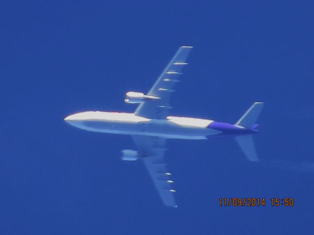 Airbus A300F4-600 (N732FD) - FedEx flight 362 from MEM to BOI over Baxter Springs Kansas (78KS) at 36,000 feet.