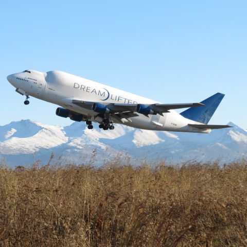 Boeing Dreamlifter (N780BA) - Another sunny cold day in anchorage... could this dream lifter take me to warmer climates