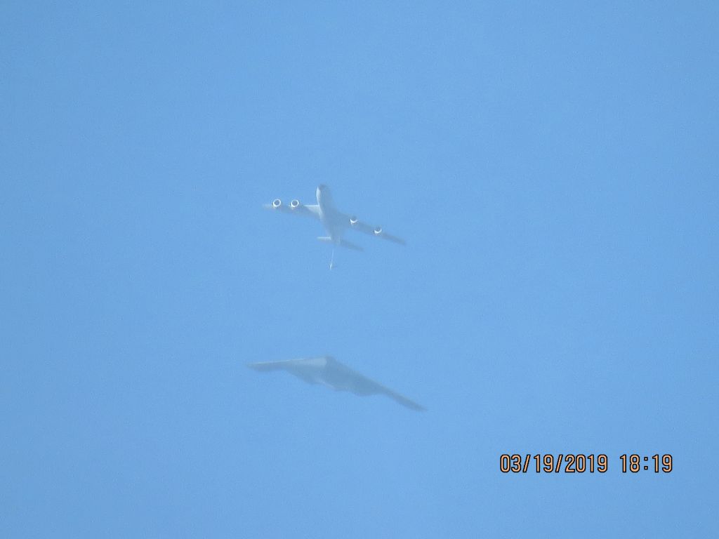 Northrop Spirit (93-1085) - 121st ARW  from the Ohio Air National Guard refueling a B2 Spirit 