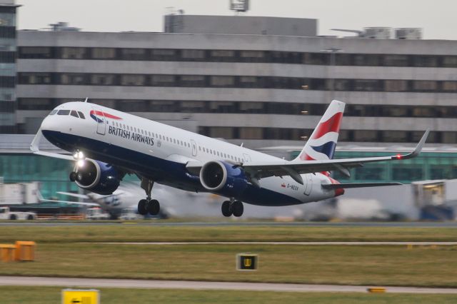 Airbus A321neo (G-NEOV) - BA1399 on the way back to LHR on a winter's afternoon.