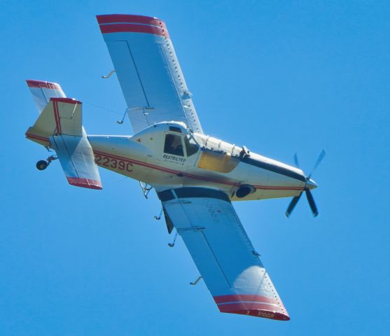 N2239C — - Excellent crop dusting pilot turning around on the east end over our neighborhood.