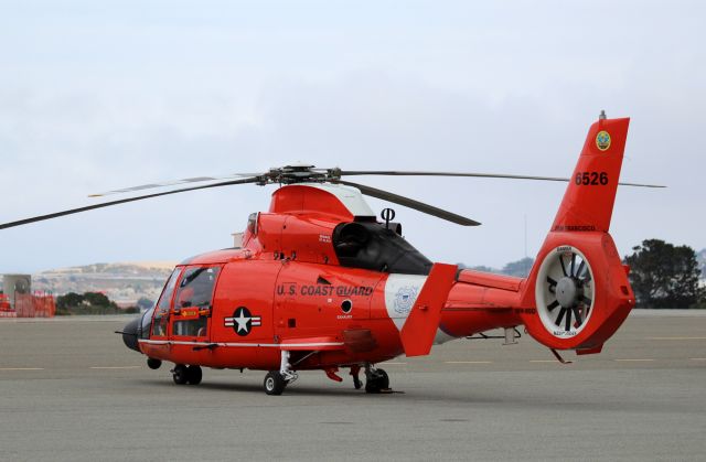 Eurocopter EC-155 — - KMRY - MH-65D Coastie 6526 "San Francisco" arriving at Monterey for fuel.