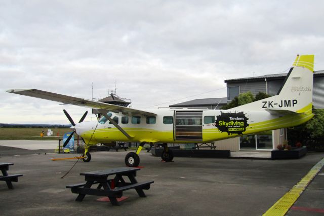 Cessna Caravan (ZK-JMP) - JMP at the rather precarious Tandem Taupo Skydiving ramp for the evening.