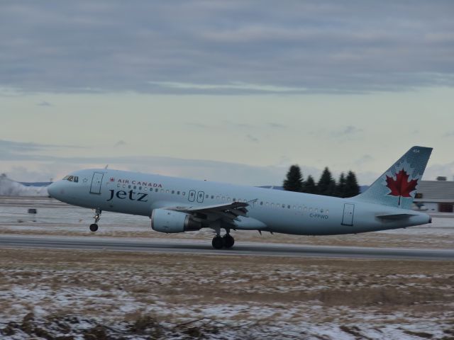 Airbus A320 (C-FPWD) - Air Canada Jetz charter plane. Edmonton Oilers arriving at Ottawa to play the Senators.