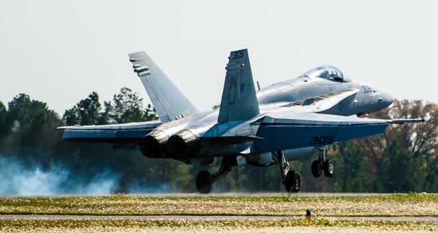 McDonnell Douglas FA-18 Hornet — - Again, I had just landed when this came over and dropped in after me. An incredible sight.