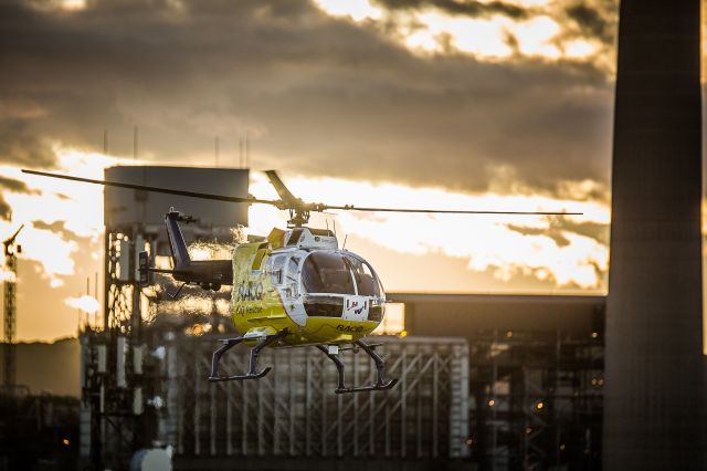 PADC BO-105 (VH-XRQ) - Leaving Mount Isa Hospital 