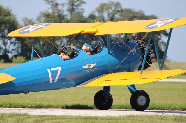 Boeing PT-17 Kaydet (N4318V) - The CAF’s 1950 Boeing-Stearman PT-13D Kaydet taxiing to 27 for a quick flight. 7/14/23.