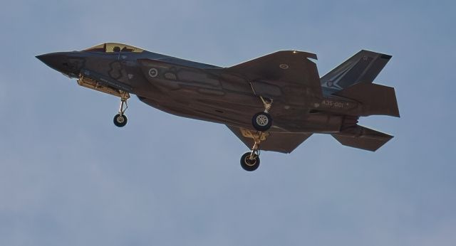 Lockheed F-35C (A35001) - The first serial, A35-001, for the Australian Air Force, does a touch and go at Davis-Monthan AFB.  It was accompanied by a Luke AFB F-35.