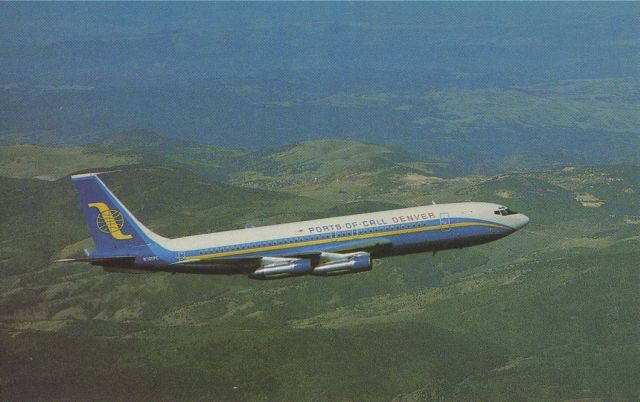 Boeing 707-100 (N701PC) - scanned from postcardbr /Denver ports of call