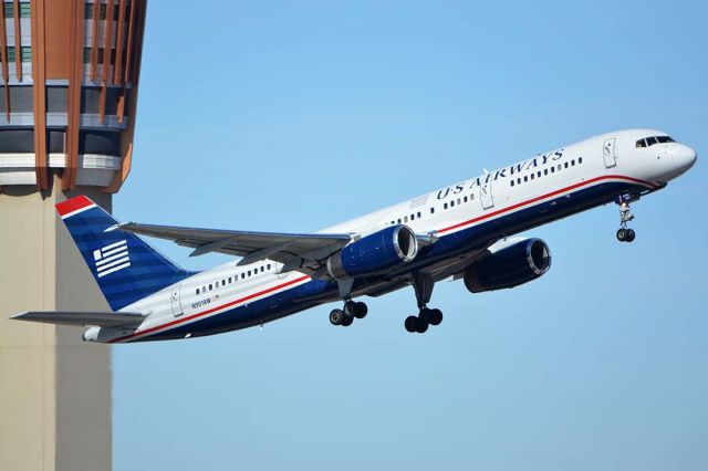 Boeing 757-200 (N601RC) - US Airways Boeing 757-2S7 N901AW at Phoenix Sky Harbor on January 21, 2016. It first flew on December 11, 1985. Its construction number is 23321. It was delivered to Republic Airlines on as N601RC on December 19, 1986 and was merged with Northwest Airlines on October 1, 1986. America West Airlines leased it as N901AW on June 12, 1987. It was transferred to US Airways on October 29, 2007. 