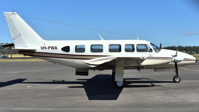 Piper Navajo (VH-PWA) - Piper PA-31-350 Cheiftan VH-PWA at Burnie Wynyard Airport on February 14 2017.