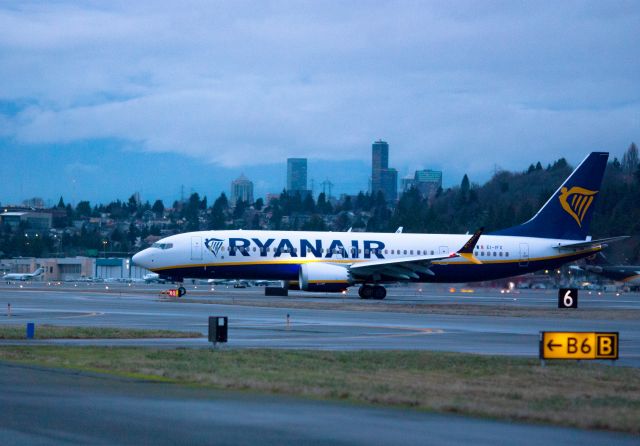 Boeing 737-800 (EI-IFX) - EI-IFX taxis off the runway after a test flight from KBFI to KMWH back to KBFI