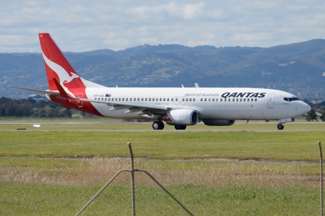 Boeing 737-800 (VH-XZG) - On taxiway heading for take-off on runway 05. Thursday 7th August 2014