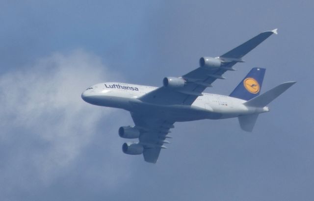 Airbus A380-800 (D-AIMK) - On approach is this 2013 Lufthansa Airbus A380-841 in the Autumn of 2019.