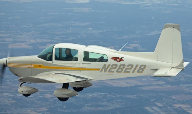 Grumman AA-5 Tiger (N28218) - In formation with AA5B N28591. The aircraft is based at RELIANT AIR - they have the  lowest fuel price at the Danbury (KDXR) airport.