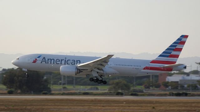 Boeing 777-200 (N787AL) - Early evening arrival from Shanghai