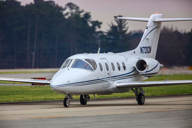 Beechcraft Beechjet (N731CM) - This Hawker 400A had just landed at Atlanta's PDK executive airport and was taxiing to the ramp. I thought the clarity and composition was really nice, so I decided to share this image. I shot this with a Canon 5DSR and a Canon 500mm F4 IS lens. The lens had a 1.4 extender on it, effectively making it a 700mm lens. Camera settings were 1/8000 shutter, F5.6, ISO 1600. Please check out my other aviation photography. Votes and positive comments are always appreciated. Questions about this photo can be sent to Info@FlewShots.com