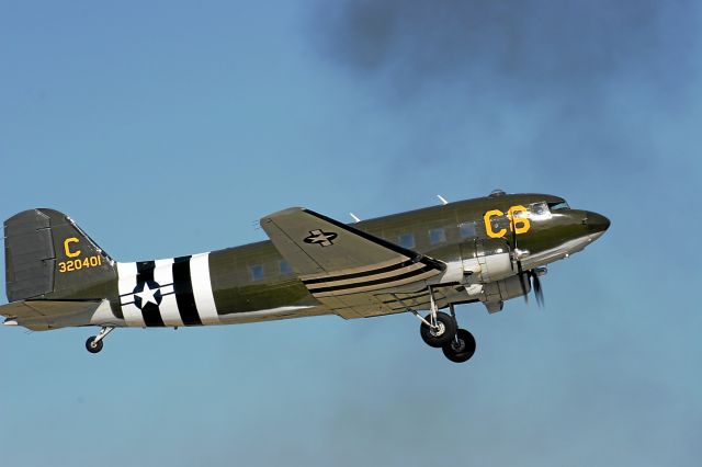 — — - C-47 Takes Off During War Bird Extravaganza EAA Oshkosh 2011