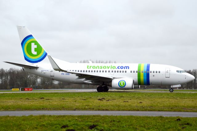 Boeing 737-700 (PH-XRB) - A Transavaia 737-700 at Rotterdam The Hague Airport. (25-01-2015)