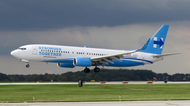 Boeing 737-800 (N881XA) - Seconds from touchdown on RWY23 at KCAK 10/3/2016.