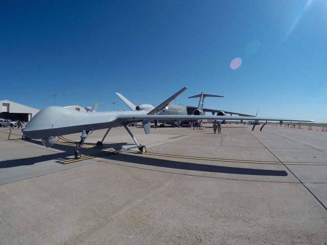 — — - 09-4063 A General Atomics MQ-9 Reaper Remotely Piloted Aircraft (RPA), cn PB-063, on display at the “Air Commandos over the High Plains” Air Show at Cannon Air Force Base, NM.