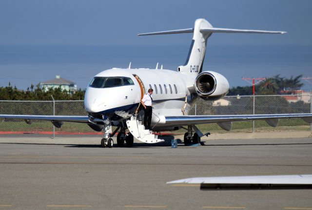 Bombardier Challenger 300 (C-FLDD) - KMRY - C-FLDD private Challenger waiting on the Monterey Jet Center after ATT Pro Am Golf Tournament, This is one beautiful jet.