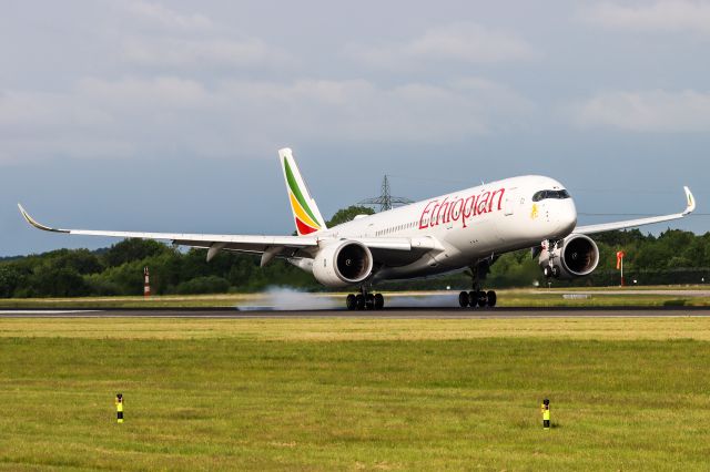 Airbus A350-900 (ET-AWO) - ET728 arriving from GVA to spend the day at MAN before returning to ABB via GVA. 