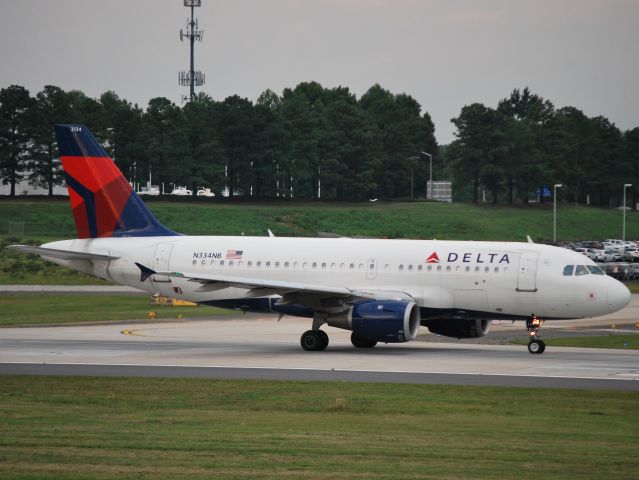 Airbus A319 (N334NB) - Rolling 18C - 7/19/12