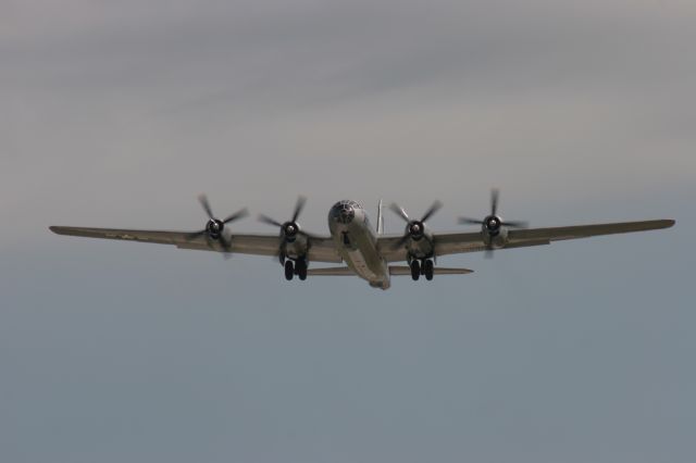 Boeing B-29 Superfortress — - B-29 FIFI Departs Runway 21 Outagamie County Airport during EAA Airventure 2012