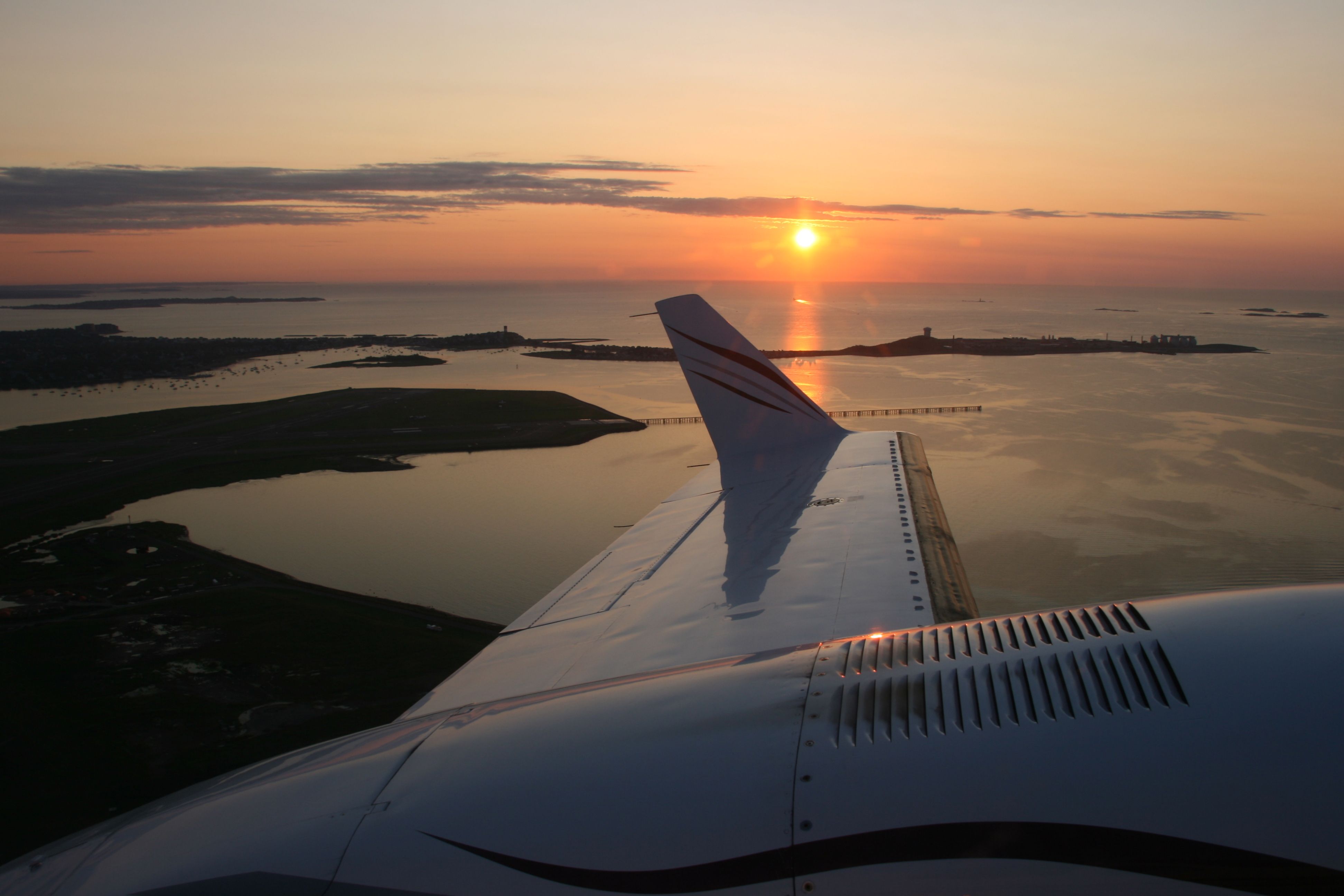 Cessna Chancellor (N8851K) - 5am flight out of Boston KBOS.  Photo by www.overnantucket.com